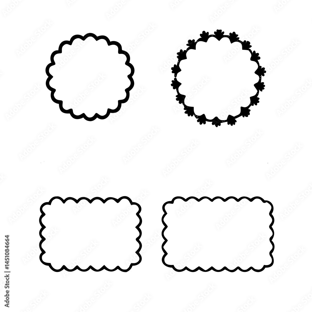 Zig zag wavy shape frames. Vector rectangular and round abstract clouds, flowers and text boxes. Scallop edge kids geometric stamps. Flat jagged oval shapes set. Groovy kids graphic wiggly backgrounds Zig zag wavy shape frames. Vector rectangular and round abstract clouds, flowers and text boxes. Scallop edge kids geometric stamps. Flat jagged oval shapes set. Groovy kids graphic wiggly backgrounds