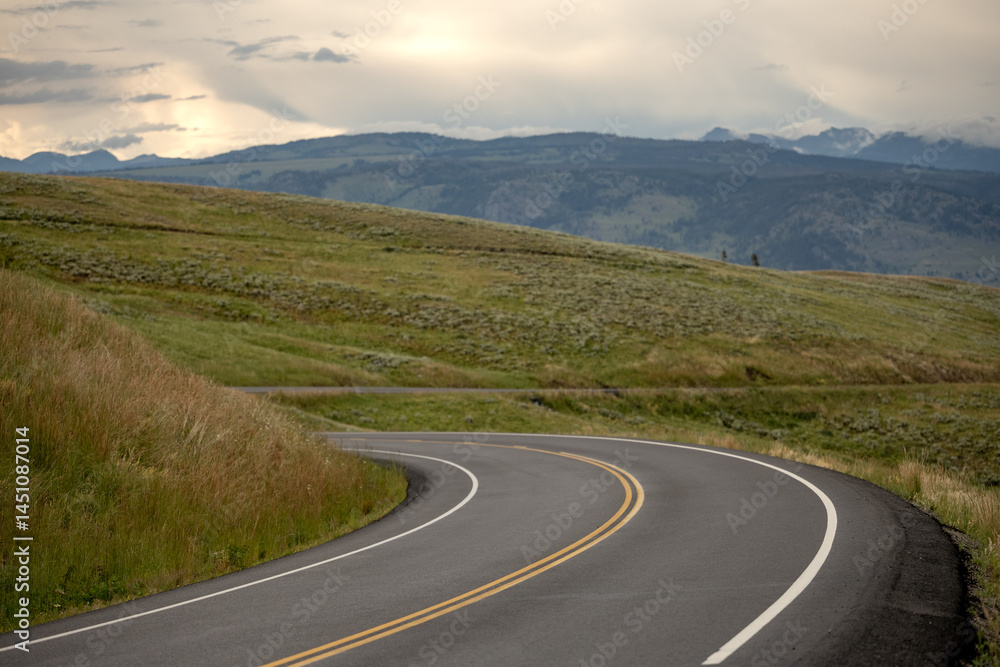 Sharp Curve Of Grand Loop Road In Yellowstone