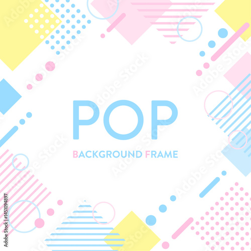 ポップな背景素材（フレーム　メンフィス　バナー　タイトル　見出し　セール　春　夏 ）
