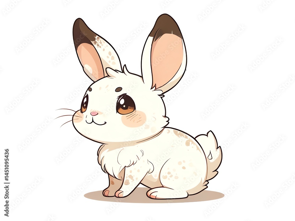 Obraz premium Adorable Spotted Bunny Rabbit Illustration