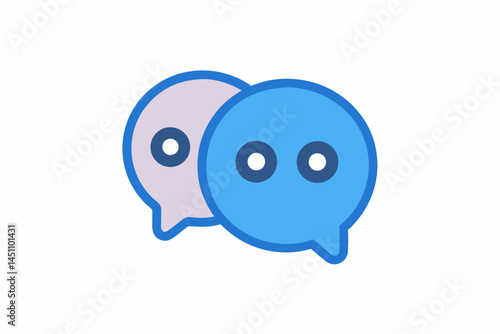 Dialogue Bubbles: Capturing a digital conversation, with two colorful speech bubbles interacting. Perfect for illustrations on communication and dialogue.