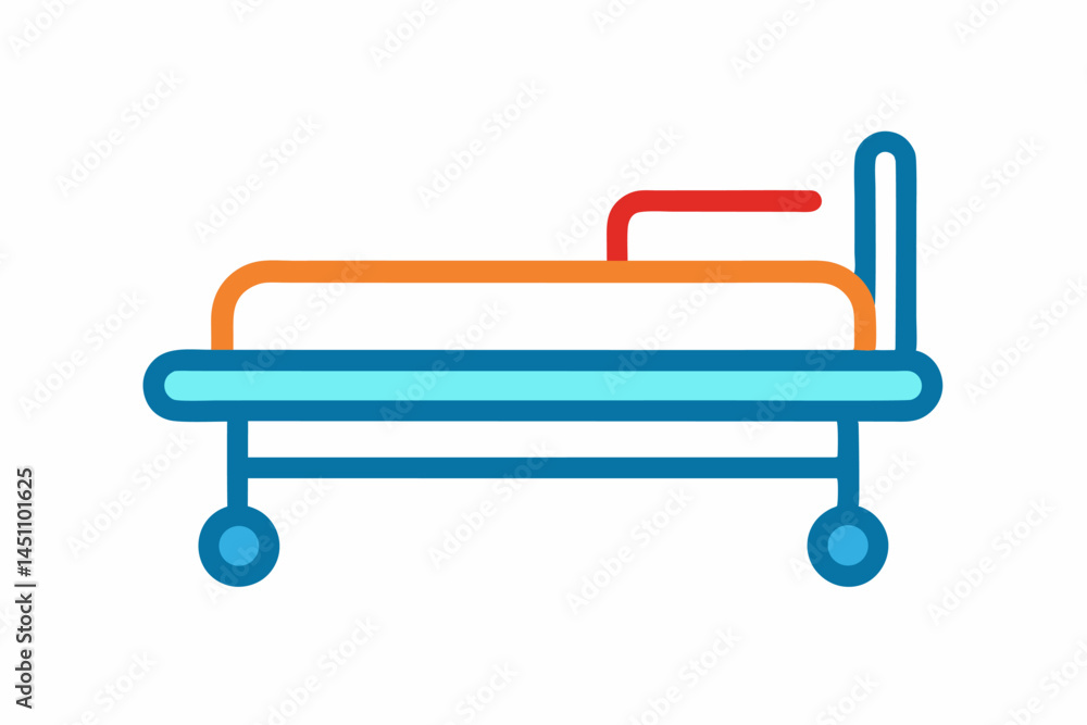 Hospital Bed Icon: A minimalist, stylized icon depicting a hospital bed with a simple, clean design, perfect for medical, healthcare, or hospital related projects. Hospital Bed Icon: A minimalist, stylized icon depicting a hospital bed with a simple, clean design, perfect for medical, healthcare, or hospital related projects.