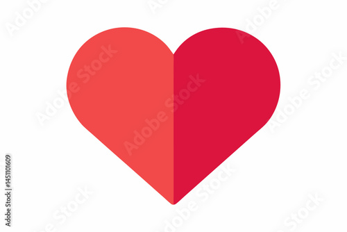 Love in Symmetry: A symmetrical heart icon, rendered in vibrant shades of red, symbolizes the core of affection and care. Embodying love, compassion, and the essence of giving. 