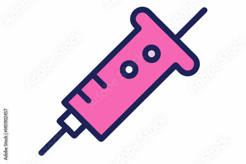 Medical Precision: An elegant and modern illustration of a pink syringe, poised and ready, against a clean, minimal background, portraying the essence of healthcare and medical intervention.