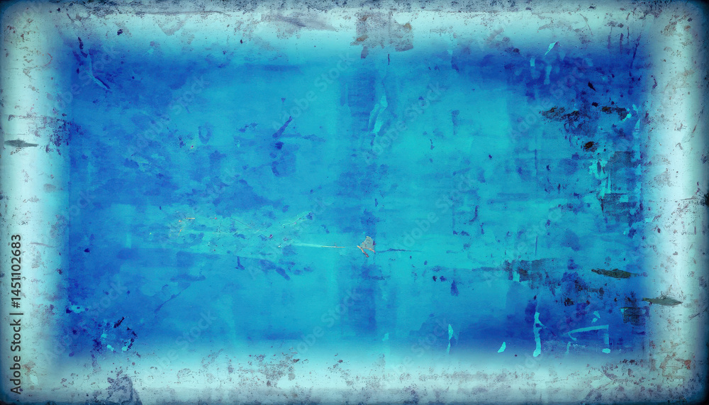 Obraz premium Textured blue grunge background with darker center and lighter, distressed edges, showing signs of wear and age.