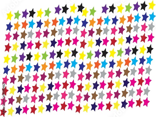 Multicolor star sticker set 