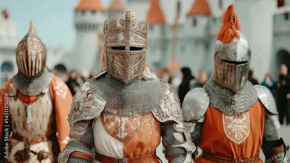 Armored warriors medieval display