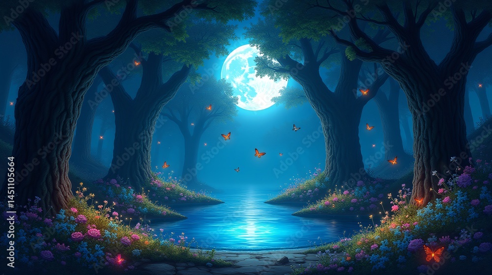Fototapeta premium Whispering Woods: Magical Pool Amidst Nature's Beauty