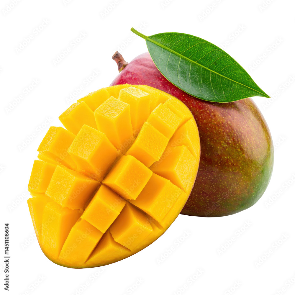 Raw Mango The Tangy and Refreshing Taste of Summer on white background Raw Mango The Tangy and Refreshing Taste of Summer on white background