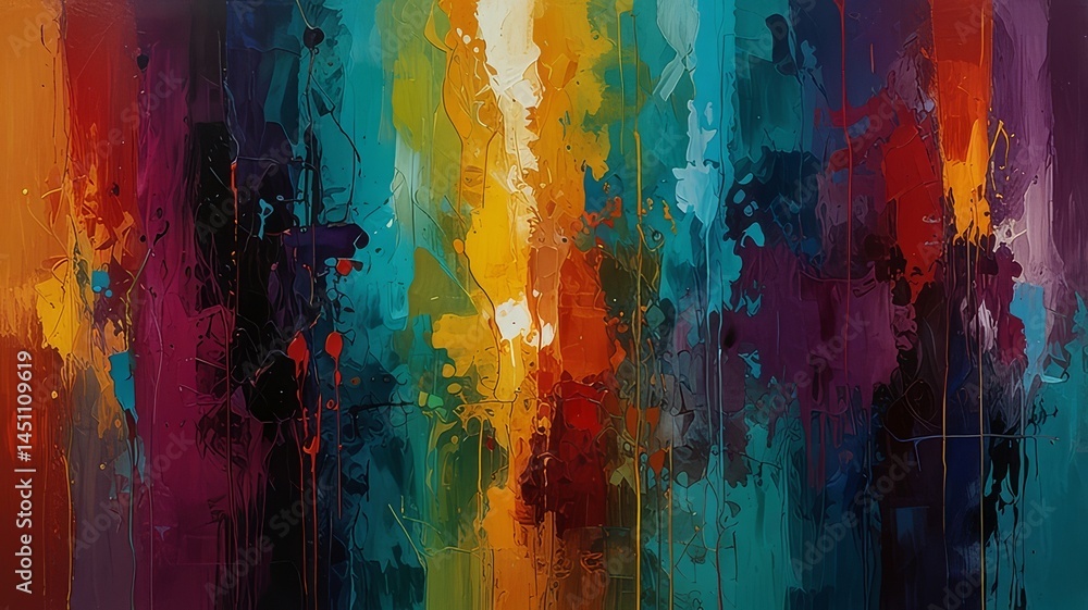 Fototapeta premium Vibrant Abstract Vertical Color Stripes – Bold Modern Painting