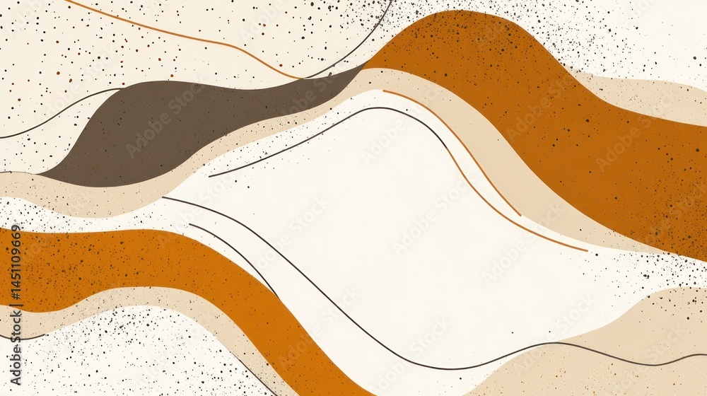 Abstract wavy background with beige, brown, and orange organic shapes. Abstract wavy background with beige, brown, and orange organic shapes.