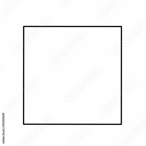 outline square icon isolated on white background
