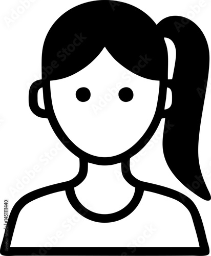 Icon woman ponytail simple clean