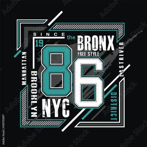 Athletic vector typography design featuring New York City and Brooklyn with bold sports styling, dynamic slogans, and motivational words that represent strength, discipline, and winning mindset.
