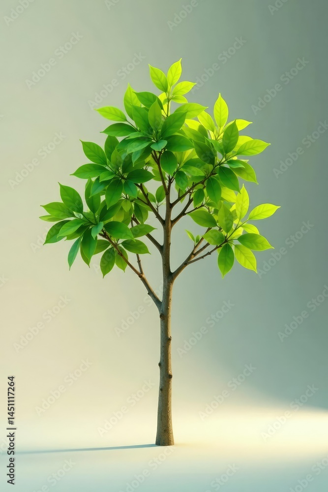 Fototapeta premium A single branch of a tree on a plain surface with soft lighting, nature, branch
