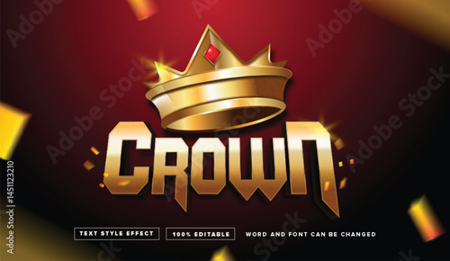 Text effect editable vector graphic of the gold crown of majesty , perfect for movie title, poster title, banner title, etc.