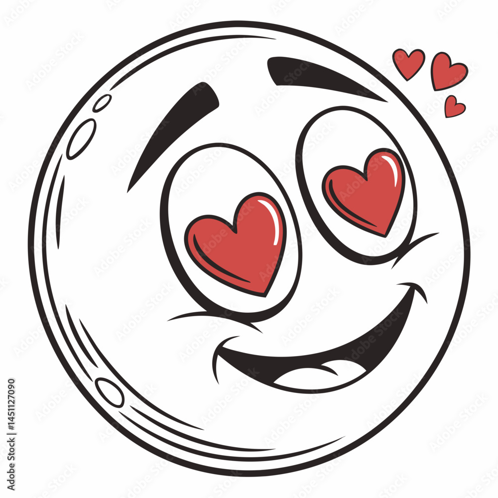 Obraz premium Heart-eyes-emoji World Emoji Day Printable Graphic Design Fun Emoji Art for Posters, T-Shirts & More