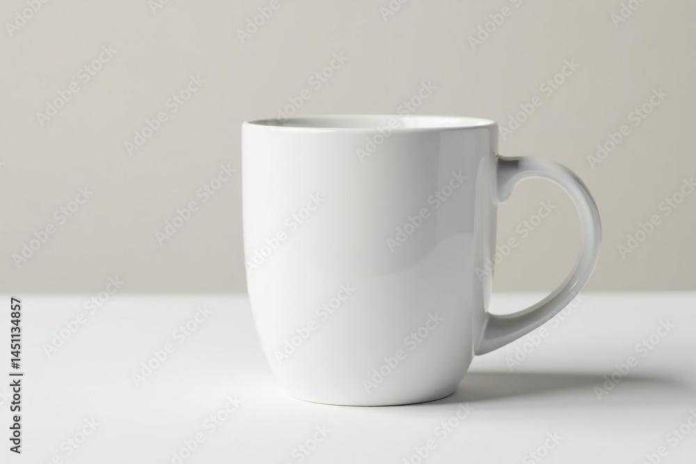 Large ceramic mug, simple shape, bright white, ceramic, utensil, clay Large ceramic mug, simple shape, bright white, ceramic, utensil, clay