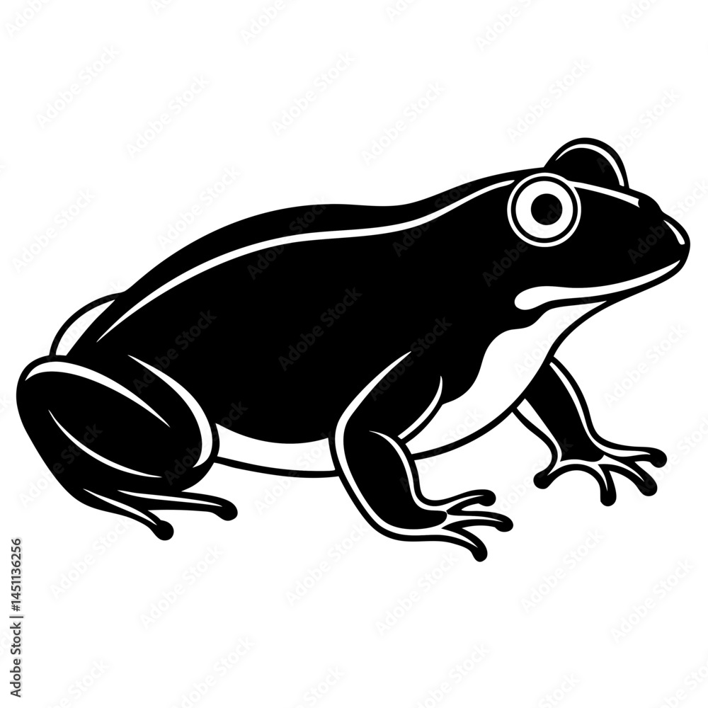 Minimal Bullfrog Vector on White Minimal Bullfrog Vector on White
