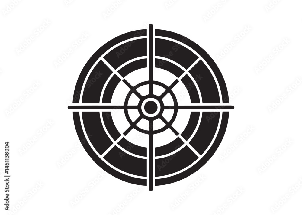 Target and aim icon, Target silhouette vector Target and aim icon, Target silhouette vector