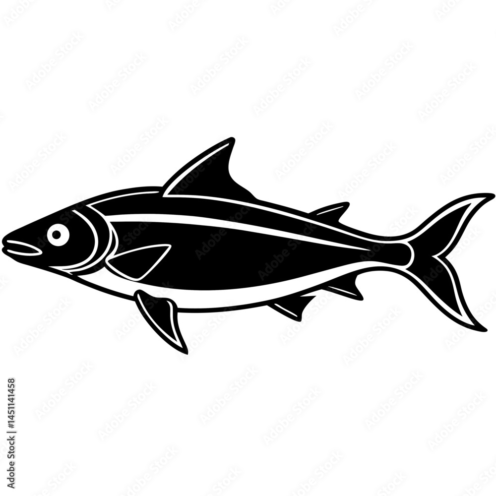 Spiny Dogfish Vector on White Spiny Dogfish Vector on White