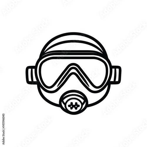 Respirator Outline with Transparent Background Safety Equipment Icon