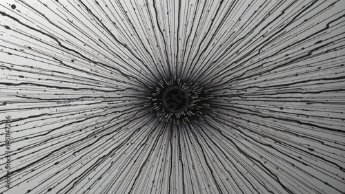 Dynamic abstract art explosion studio space digital artwork minimalist environment centered perspective visual representation of energy and motion