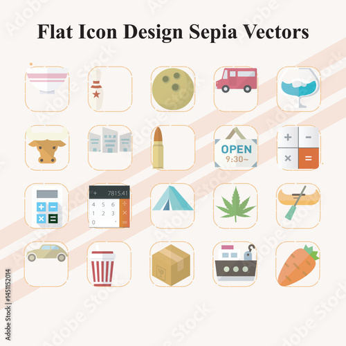 Flat Icon Sepia Collection