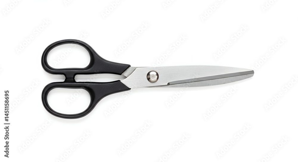 Black handle scissors isolated on white background Black handle scissors isolated on white background