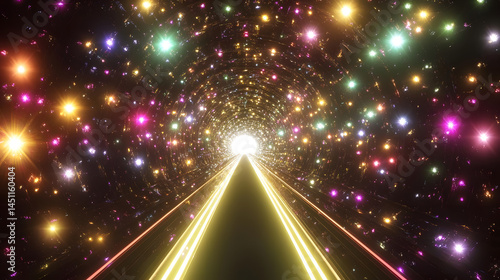 Journey Through Glowing Star Tunnel