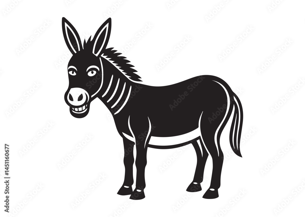 Funny Donkey icon, Donkey Humorous silhouette Vector Funny Donkey icon, Donkey Humorous silhouette Vector