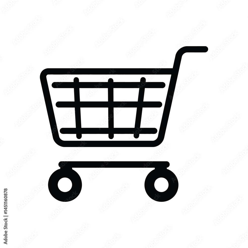 Simple Black Shopping Cart Icon with Transparent Background for Design Use Simple Black Shopping Cart Icon with Transparent Background for Design Use