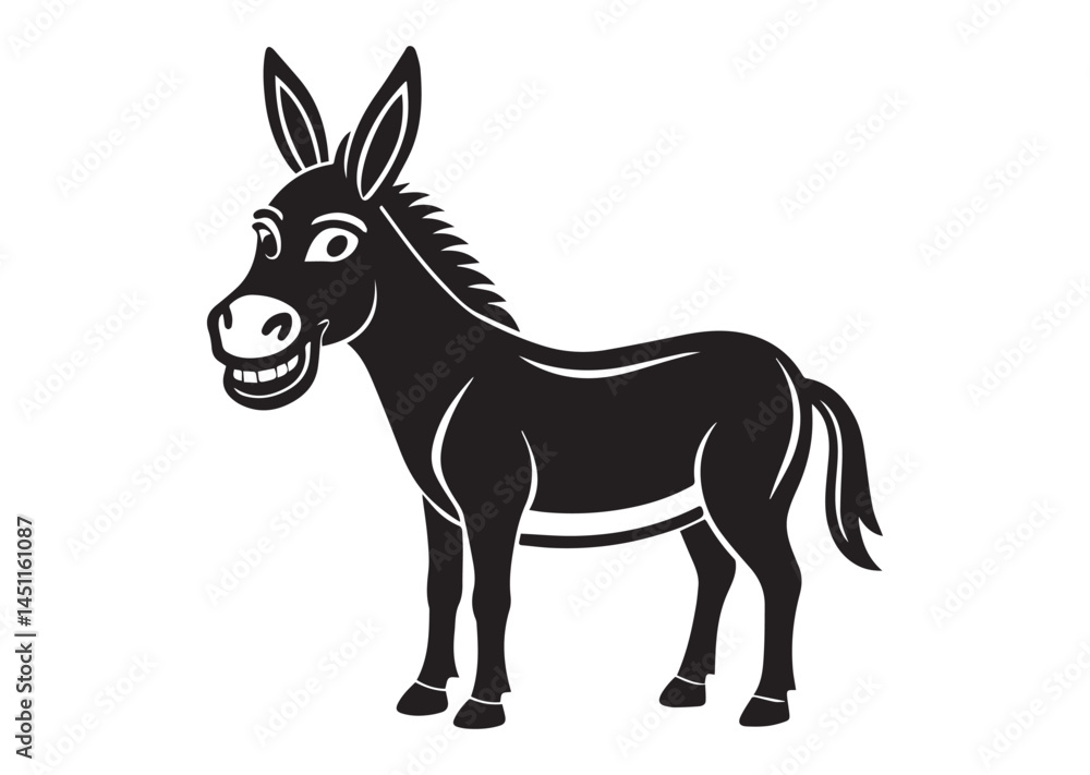 Funny Donkey icon, Donkey Humorous silhouette Vector Funny Donkey icon, Donkey Humorous silhouette Vector