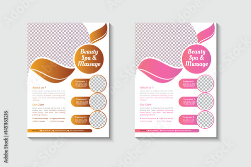 Beauty spa treatment center flyer template design