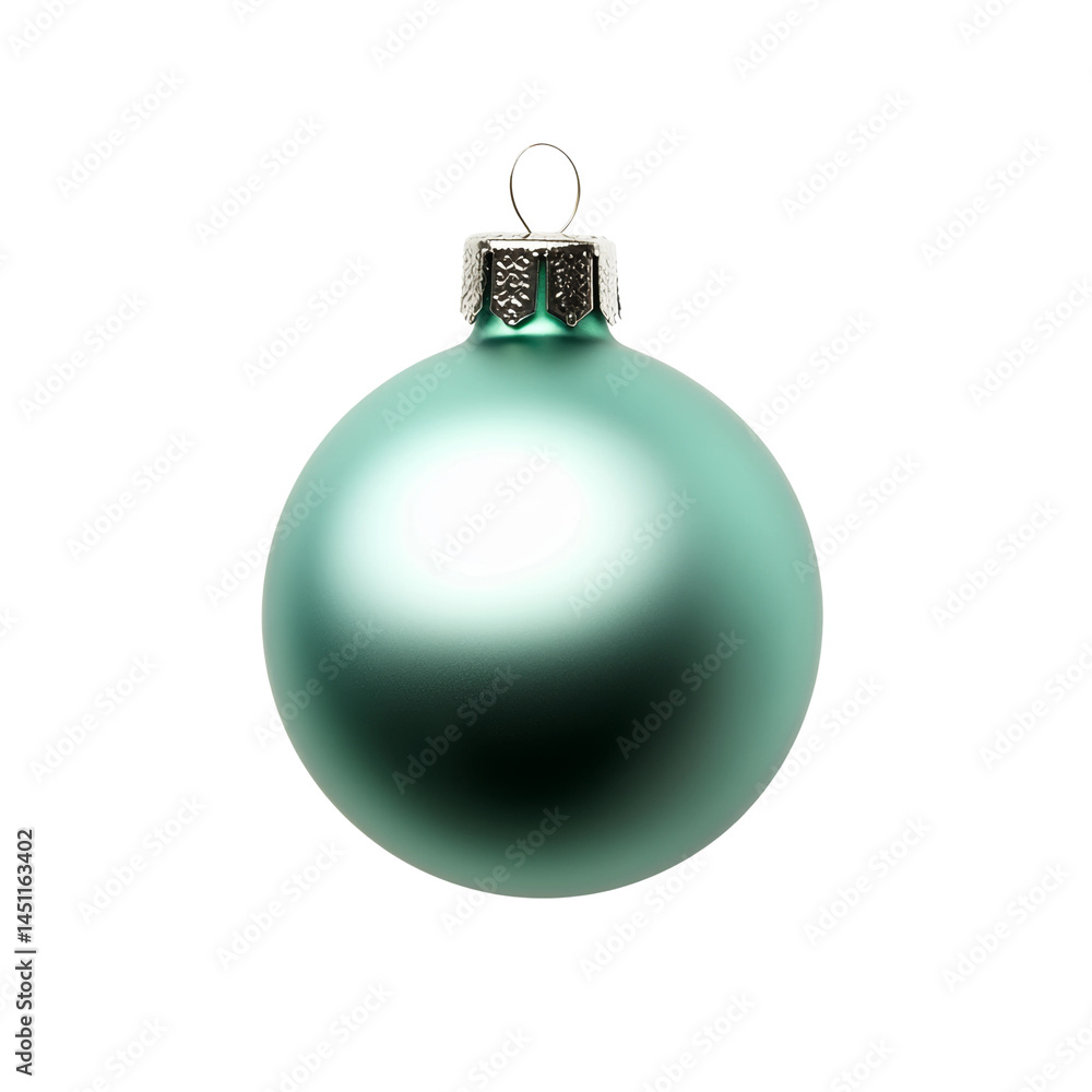 A beautiful Christmas bauble with a teal finish and a shiny silver top. The bauble is hanging, showcasing its shape and color. A beautiful Christmas bauble with a teal finish and a shiny silver top. The bauble is hanging, showcasing its shape and color.