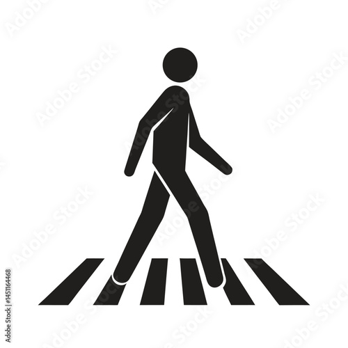  Walking figure black silhouette vector art illustration