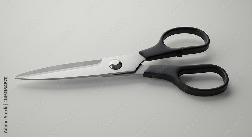 Pair of scissors on light gray background Pair of scissors on light gray background