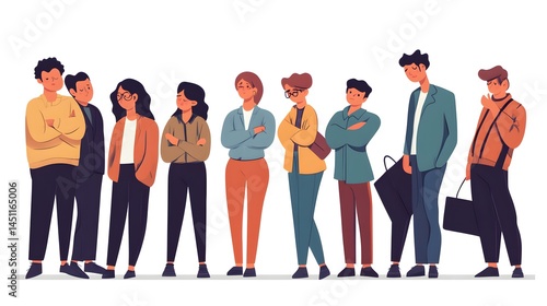 Depiction of Unemployed People: Sad and Angry Man and Woman Facing Job Loss