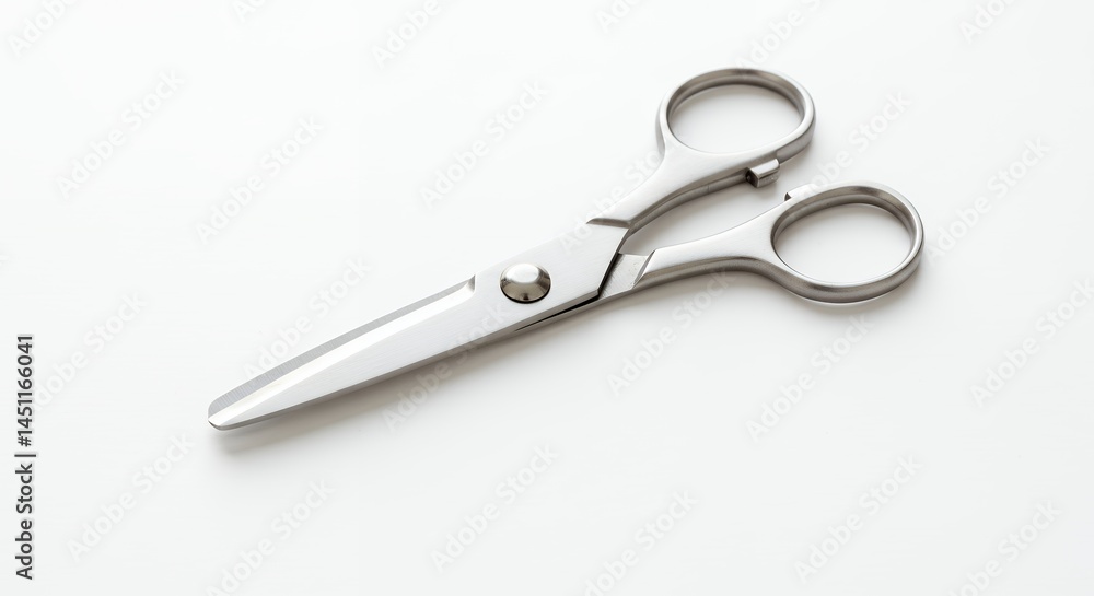 Silver scissors on white background Silver scissors on white background