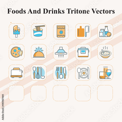 Foods and Drinks Tritone Icon Collection