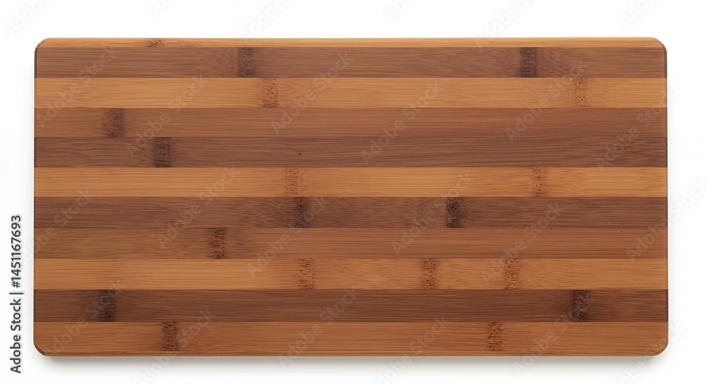 Fototapeta premium Wooden cutting board isolated on white overhead view