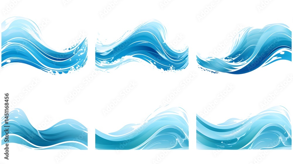 Fototapeta premium Blue Water Backgrounds with Wave Patterns for Creative Design Projects