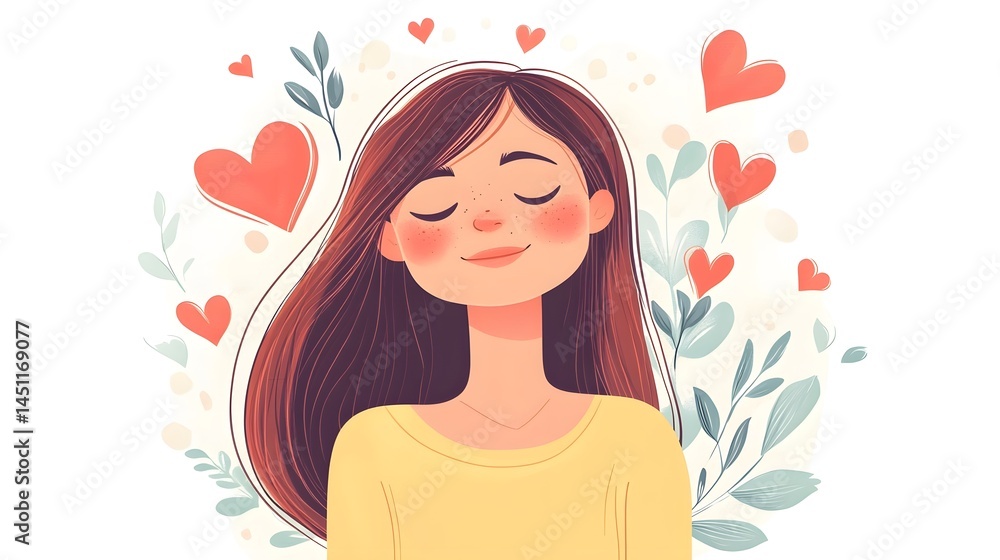 Professional Women Self Care Label with Elegant Girl and Funny Slogan Concept Professional Women Self Care Label with Elegant Girl and Funny Slogan Concept
