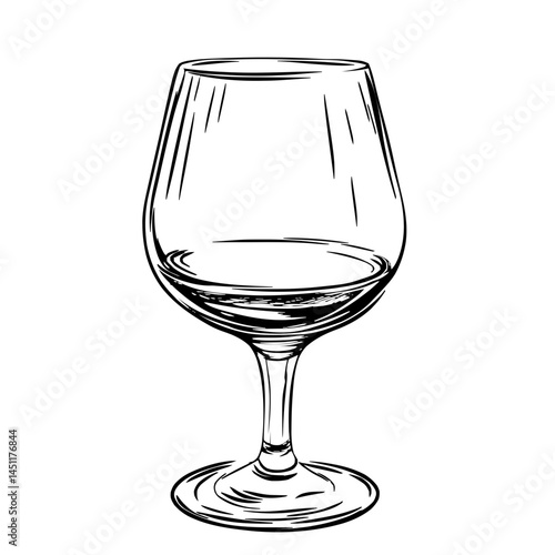 Stylish Cognac Snifter Line Art