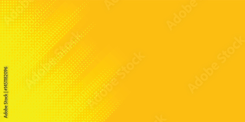 abstract yellow halftone wide elegant banner design