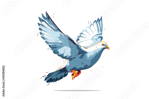 flying pigeon many shape isolated