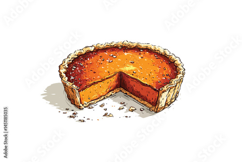 Pumpkin pie meal cream isolated