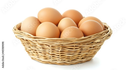 Wallpaper Mural A Basket Full of Fresh Brown Eggs Torontodigital.ca