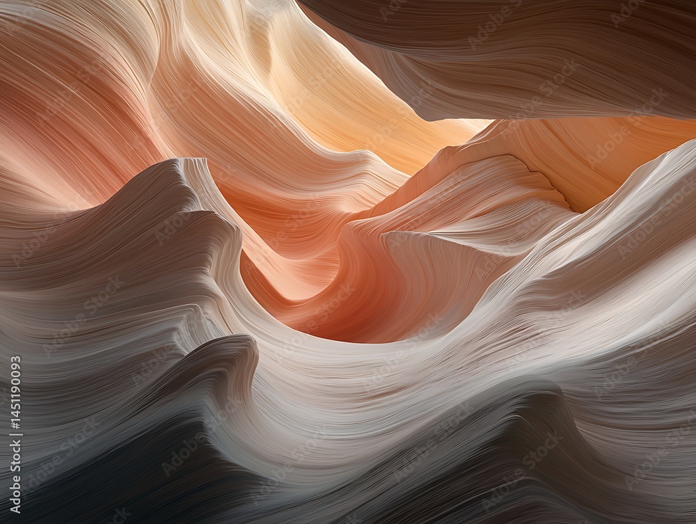 Obraz premium Abstract Flowing Patterns in Soft Earthy Tones and Textures