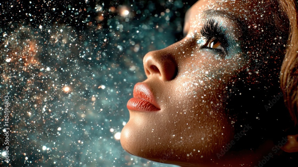 Surreal Cosmic Vision of a Woman Surrounded by Stars and Space, Capturing the Beauty of Double Exposure Techniques in Stunning Detail Surreal Cosmic Vision of a Woman Surrounded by Stars and Space, Capturing the Beauty of Double Exposure Techniques in Stunning Detail